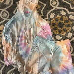 Simply Southern Pastel Tie-Dye Hoodie and Shorts Set
